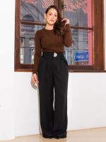 Blusa Feminina Tricô Modal Básica Manga Longa Mel