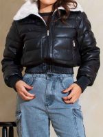 Jaqueta Feminina Bomber Peluciada Gola Alta Clara