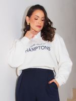 Blusa Feminina Moletom Bordada Hamptons Marcela