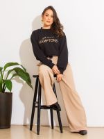 Blusa Feminina Moletom Bordada Hamptons Marcela