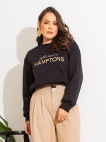 Blusa Feminina Moletom Bordada Hamptons Marcela