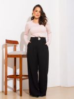 Calça Feminina Alfaiataria Pantalona com Fivela Alicia