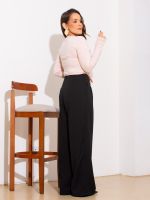 Calça Feminina Alfaiataria Pantalona com Fivela Alicia