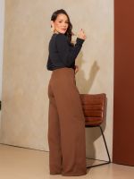 Calça Feminina Alfaiataria Pantalona com Fivela Alicia