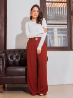 Calça Feminina Alfaiataria Pantalona com Fivela Alicia
