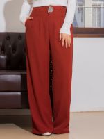 Calça Feminina Alfaiataria Pantalona com Fivela Alicia