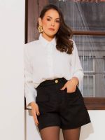 Shorts Feminino Alfaiataria Cintura Alta Scarlett