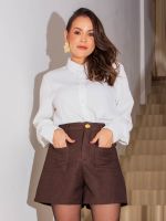 Shorts Feminino Alfaiataria Cintura Alta Scarlett