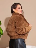 Jaqueta Feminina Puffer Veludo Cotêle Peluciada Beatrice