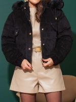 Jaqueta Feminina Puffer Veludo Cotêle Peluciada Beatrice
