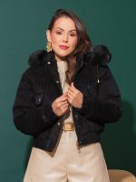 Jaqueta Feminina Puffer Veludo Cotêle Peluciada Beatrice