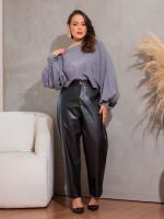 Calça Feminina Couro Eco Reta Samara