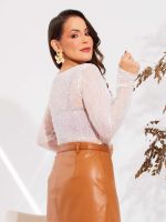 Blusa Feminina de Renda Manga Longa Taís