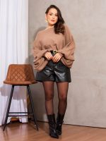 Blusa Feminina Tricô Canelado Manga Longa Ana