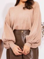 Blusa Feminina Tricô Canelado Manga Longa Ana