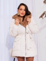 Jaqueta Feminina Puffer Alongado Peluciada Mariana