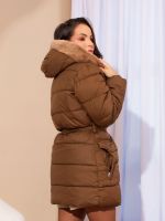 Jaqueta Feminina Puffer Alongado Peluciada Mariana