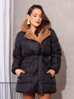 Jaqueta Feminina Puffer Alongado Peluciada Mariana