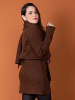 Conjunto Feminino Vestido em Tricô com Lenço Angelina