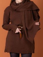 Conjunto Feminino Vestido em Tricô com Lenço Angelina