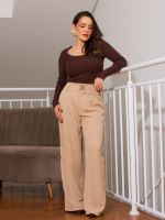 Body Feminino Canelado Manga Longa Decote Quadrado Anne
