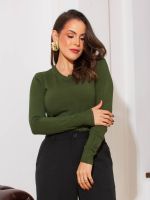 Blusa Feminina Tricô Modal Básica Manga Longa Bia