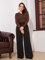 Blusa Feminina Tricô Modal Básica Manga Longa Bia