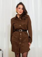 Vestido Feminino Manga Longa em Suede Vivian