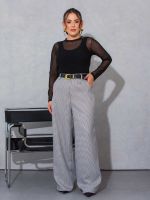 Calça Feminina Alfaiataria Pied de Poule Naty