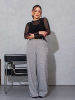 Calça Feminina Alfaiataria Pied de Poule Naty