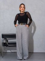 Calça Feminina Alfaiataria Pied de Poule Naty