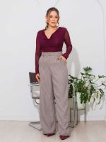 Calça Feminina Alfaiataria Pied de Poule Naty