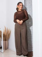Calça Feminina Alfaiataria Pied de Poule Naty