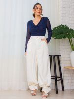 Calça Feminina Ampla com Bolsos Virginia