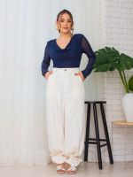 Calça Feminina Ampla com Bolsos Virginia