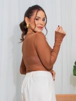 Body Feminino Tule Drapeado Brenda