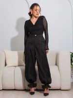 Body Feminino Tule Drapeado Brenda