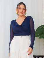 Body Feminino Tule Drapeado Brenda