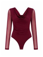 Body Feminino Tule Drapeado Brenda