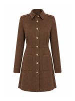 Vestido Feminino Manga Longa em Suede Vivian