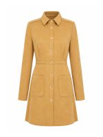 Vestido Feminino Manga Longa em Suede Vivian