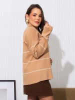 Blusa Feminina Tricô Modal Listrado Júlia