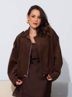 Jaqueta Feminina Oversized em Suede Dafne