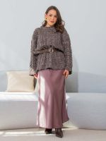 Saia Feminina Midi de Cetim Fiorella