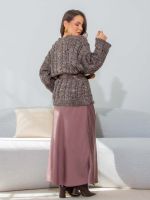 Saia Feminina Midi de Cetim Fiorella