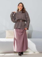 Saia Feminina Midi de Cetim Fiorella
