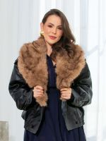 Jaqueta Feminina Oversized em Couro Eco Greta