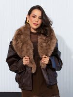Jaqueta Feminina Oversized em Couro Eco Greta