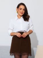 Saia Feminina Alfaiataria com Renda Greta