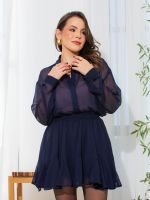 Saia Feminina Fluida em Chiffon Texturizado Mirella